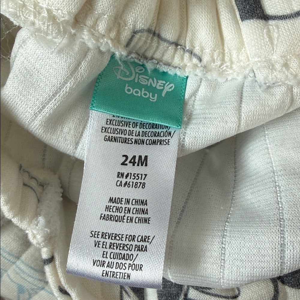Disney Baby Mickey & Friends Quilted Baby Romper White Blue & Gray Size 24M - Picture 9 of 10